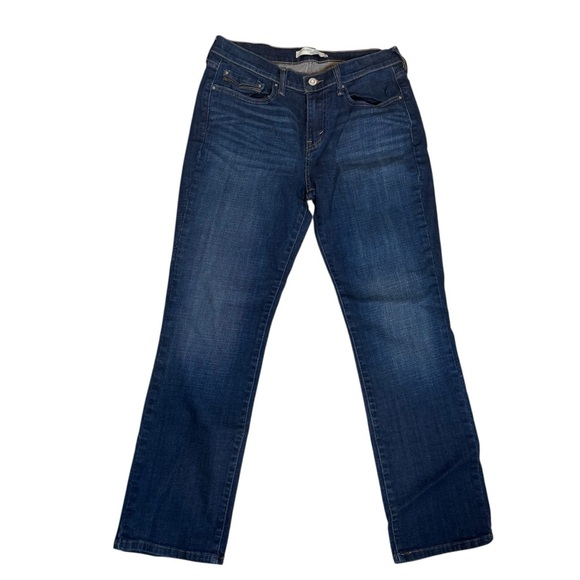 LEVI'S 505 Straight Leg Mid Rise Back Flap Whiskered Jeans WOMEN'S Size 8S EUC - Picture 1 of 12